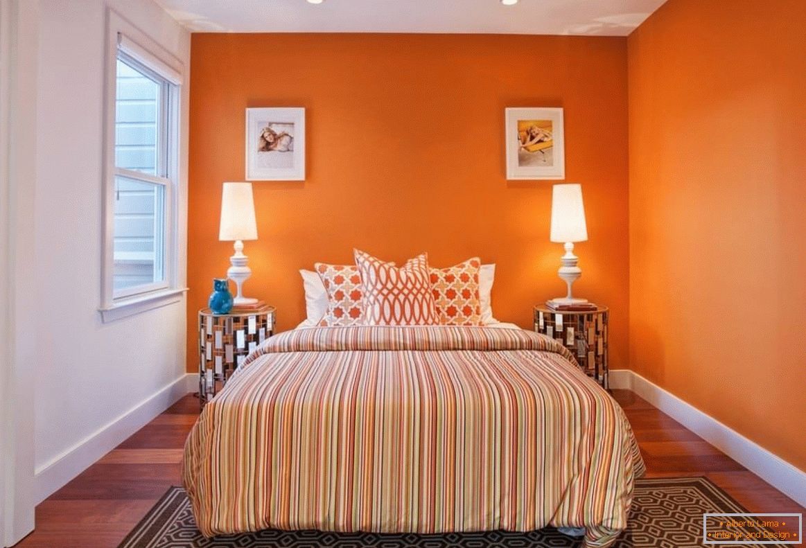 Orange color in the bedroom