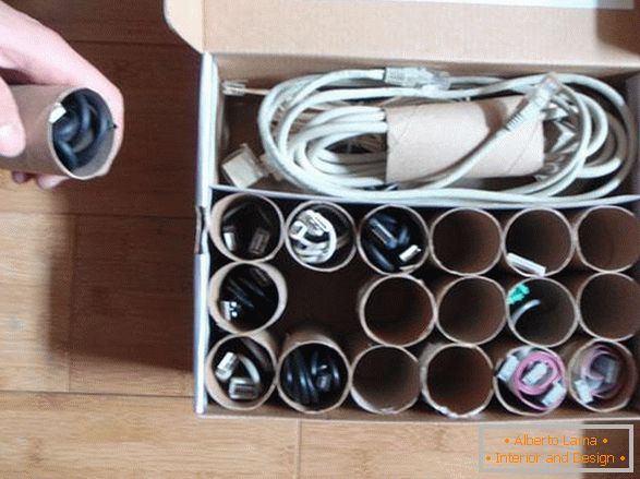 Organizer for storage of cables
