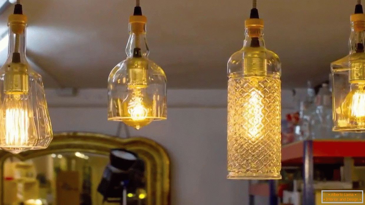 Crafts from glass bottles