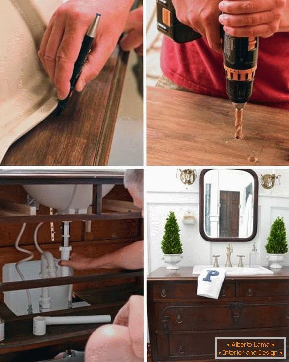 Sink to the sink with your hands - photo for the built-in sink