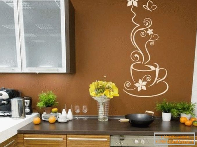 Decorating the walls in the kitchen with your own hands - the idea of ​​a sticker