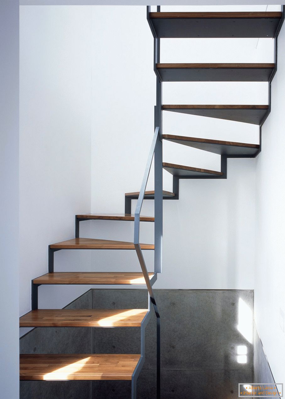 Stairs in the interior of a small home-studio