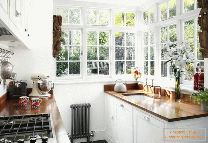 kitchen design with corner window photo