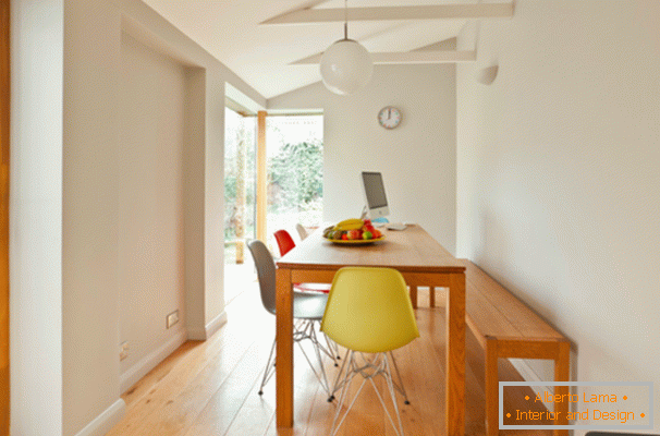 Dining room in white color