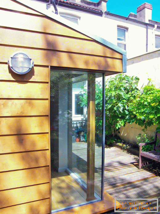 Wooden facade of the kitchen