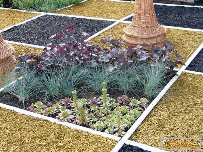 Modular flower beds are suitable for creating landscape compositions in any styles.