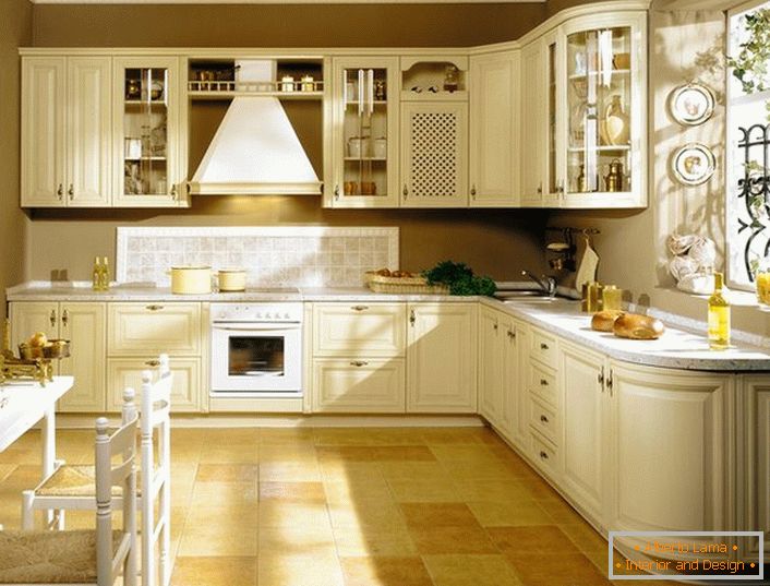 L-shaped kitchen set