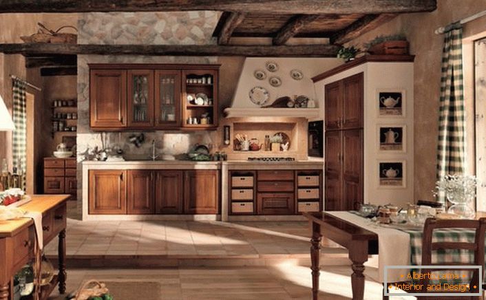 Kitchen in the style of the chalet attracts its simplicity. The warmth of the home, this is how you can describe the interior of the kitchen.