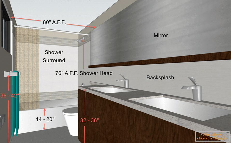 Detailed bathroom plan