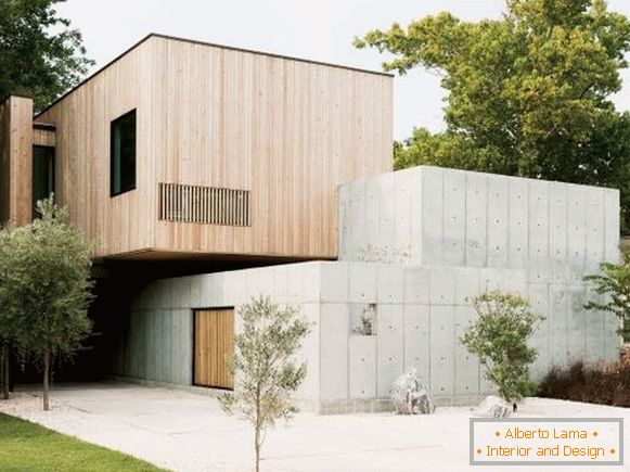 Stylish modern facade of the house - photos of private houses
