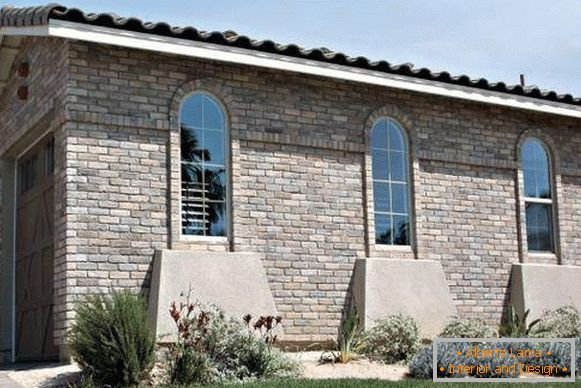Brickwork of facades made of stone