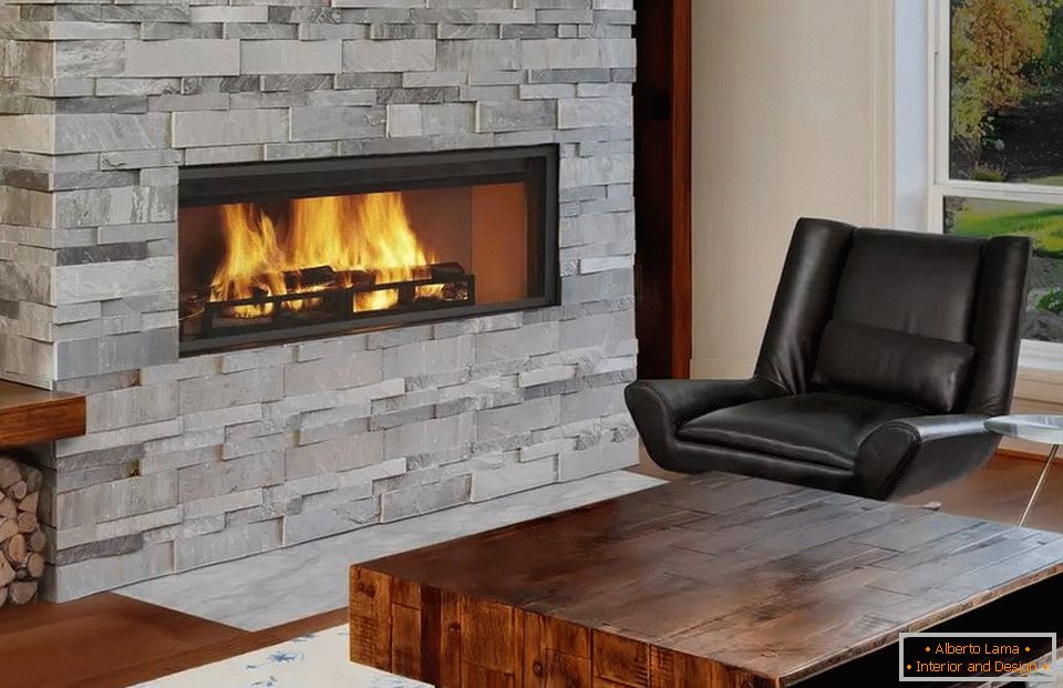 Decorating the fireplace with decorative stone