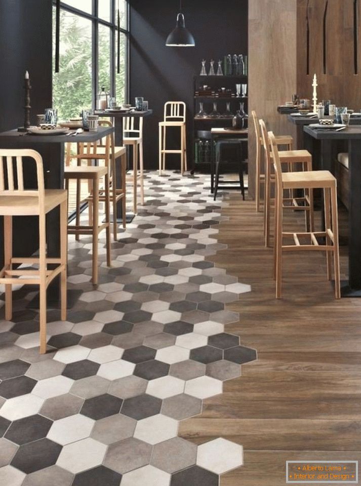 Merging tiles and wood flooring