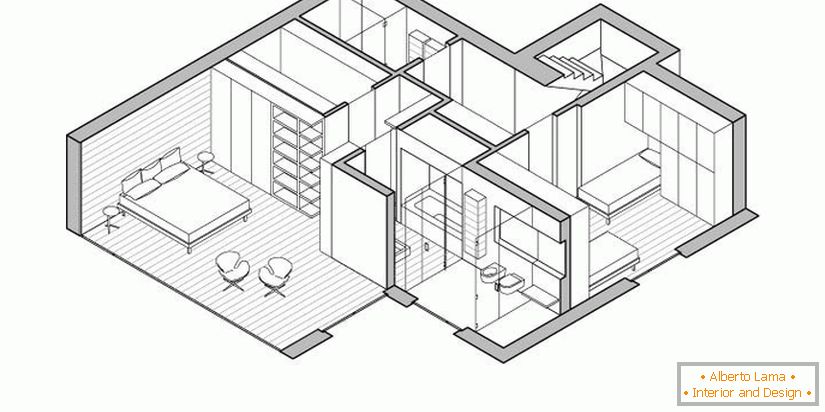 Layout and furnishing of the second level of the mansion MP