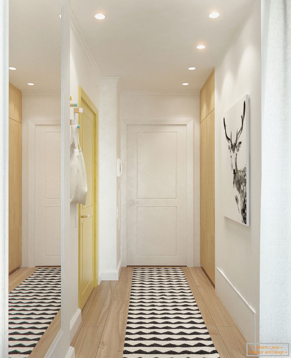 Corridor of a designer apartment in the suburbs