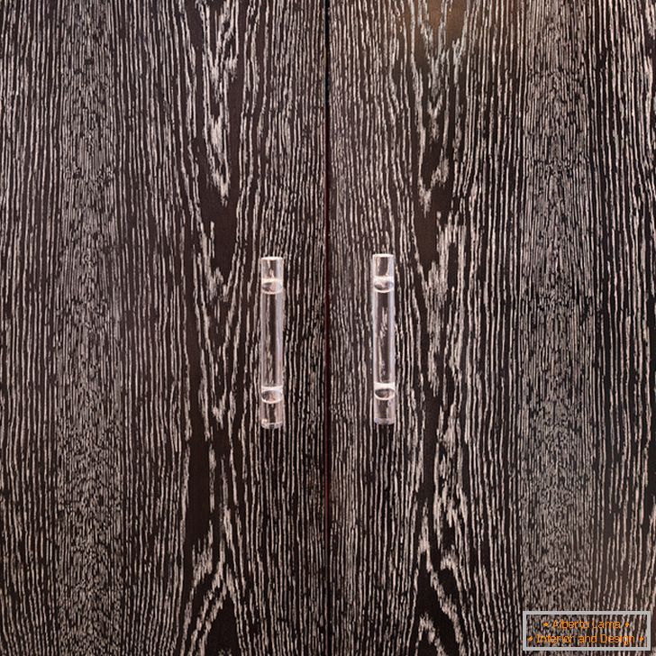 Cabinet doors made of dark wood