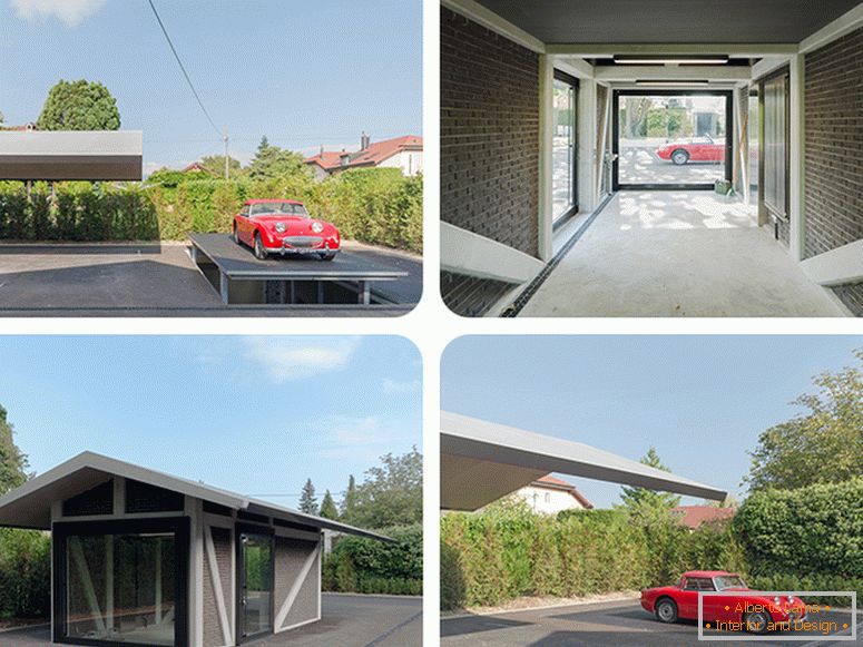 Garage with awning in different angles