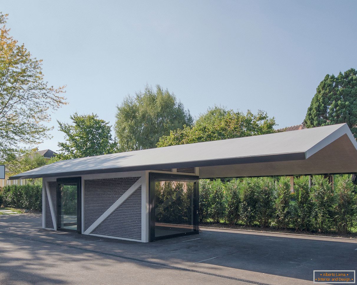 Design of a garage with a canopy - фото 2