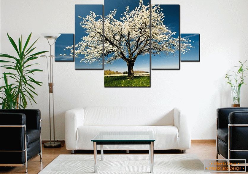 Photo on canvas as an element of decor of your apartment