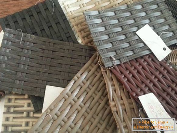 Wicker furniture made of artificial rattan (photo samples)