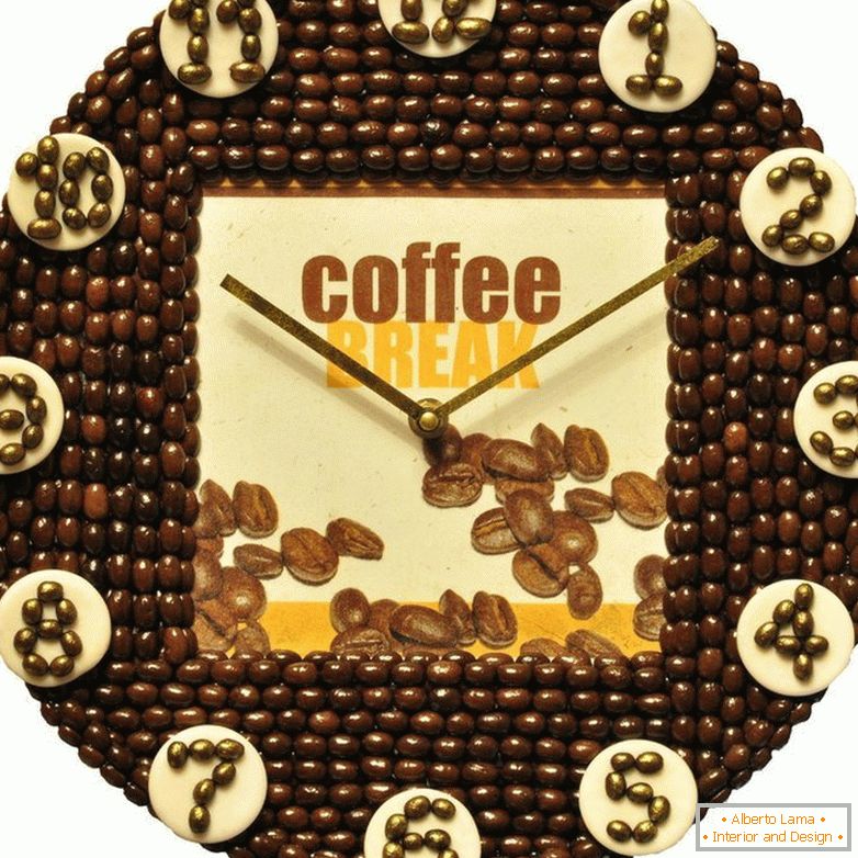 Decoration Clock из кофейных зерен