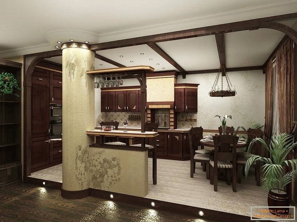 Podium in the kitchen-dining room