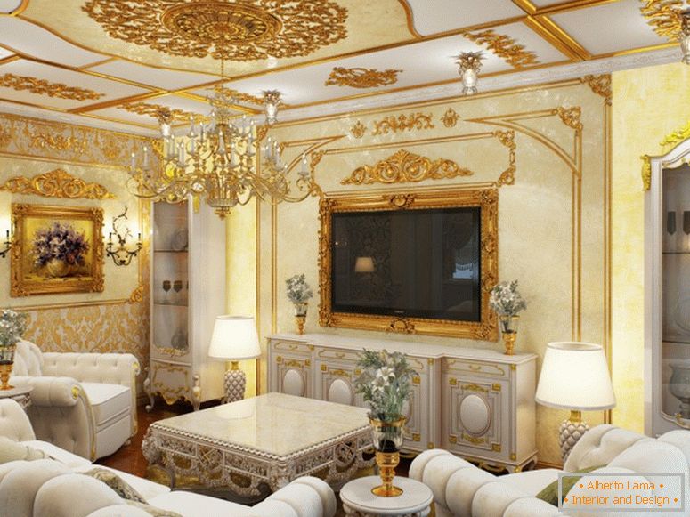 The guest room is decorated in the best traditions of Baroque style.