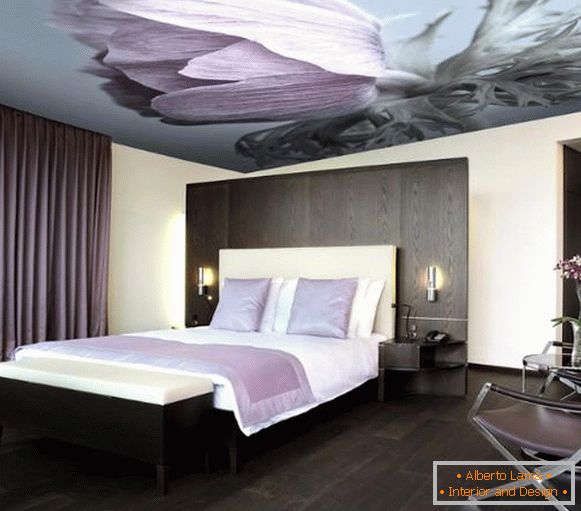 design of stretch ceilings in the bedroom, photo 8