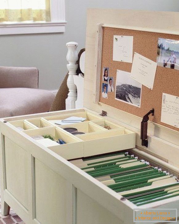 A bedside table in the design of a small apartment