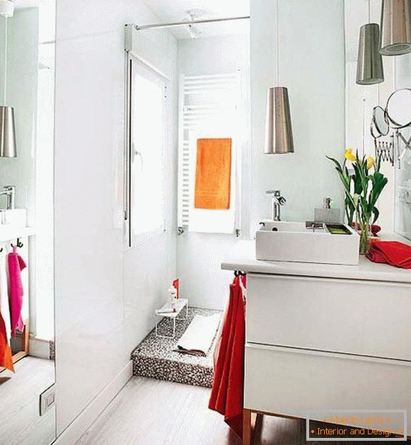 Bright bathroom of a small apartment in Spain