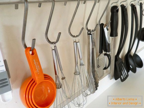 Hooks for storing kitchen appliances