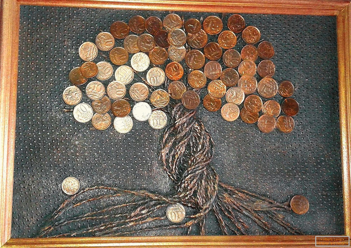Coins for decorating a picture