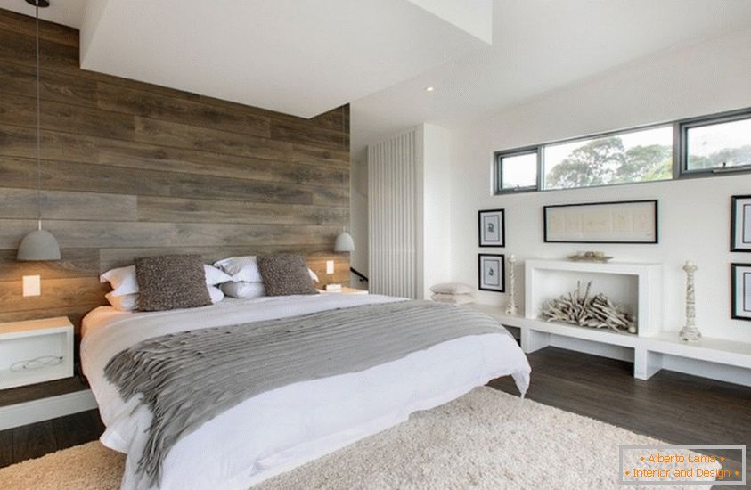 The interior of the bedroom, made of eco-friendly materials