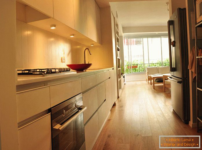 Kitchen area in white color