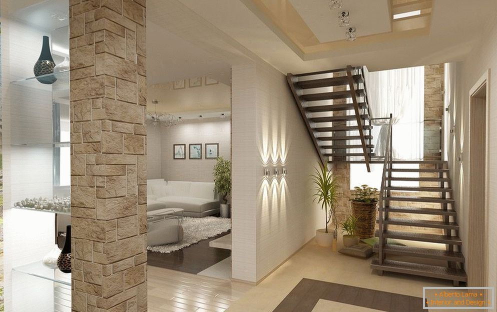 Stairway in the hallway-living room