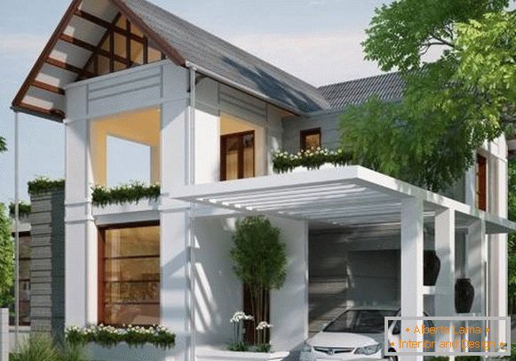 Projects of houses with a carport