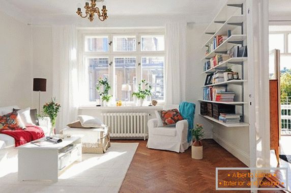 Cozy interior design without symmetry
