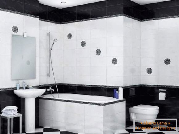 горизонтальная tile layout in the bathroom, photo 10
