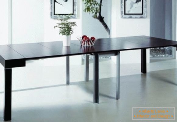 folding table console black in the design of the living room