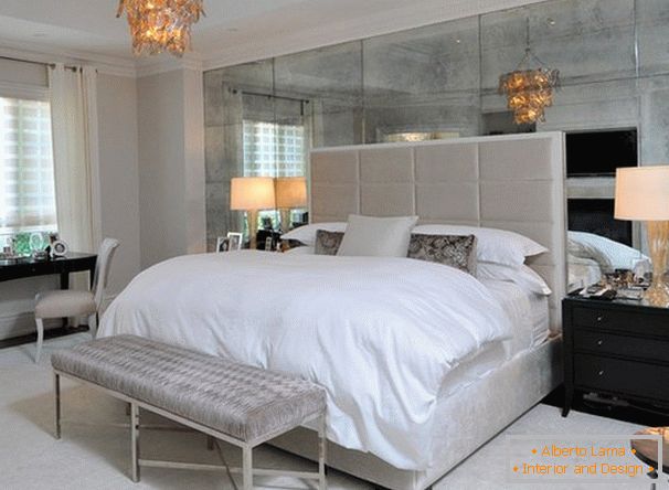 Large outdoor mirror in the bedroom