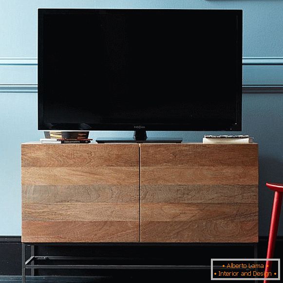 Media console made of wood