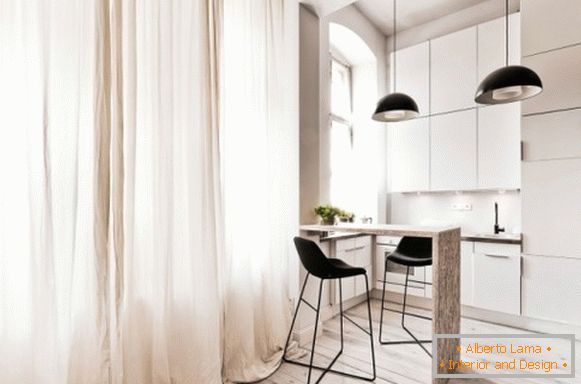 Suspended light in the kitchen