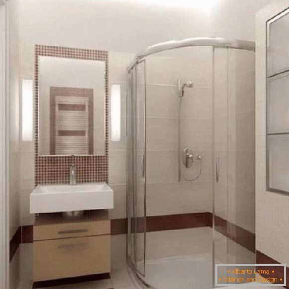 repair of a small bathroom with shower, photo 30