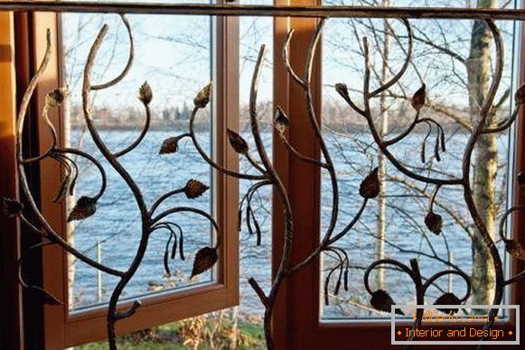 Forged gratings on windows - photo inside the house