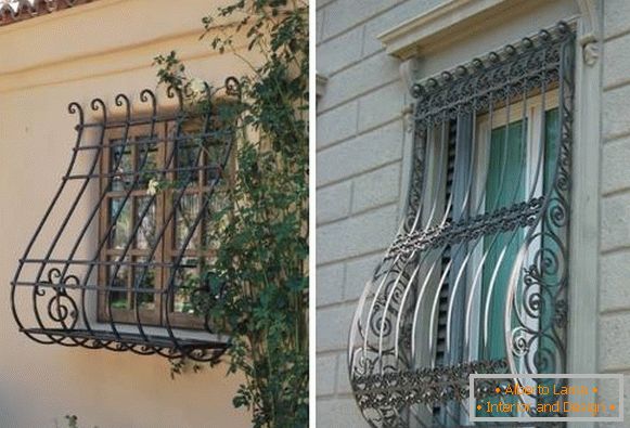 Forged lattices on windows - photo in the decor of the facades of private houses