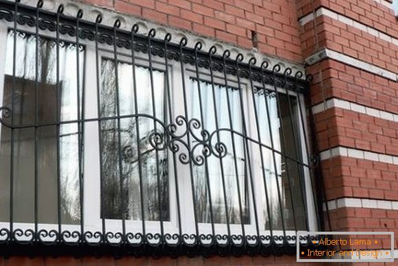 Metal grilles on windows and large balconies