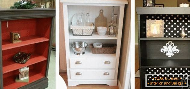 Unusual ways of restoration of chests of drawers