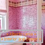 Tiled mosaic in pink colors