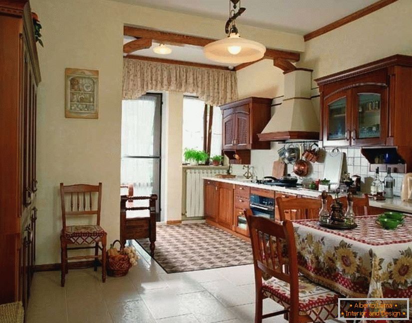 Kitchen and dining room in Russian style