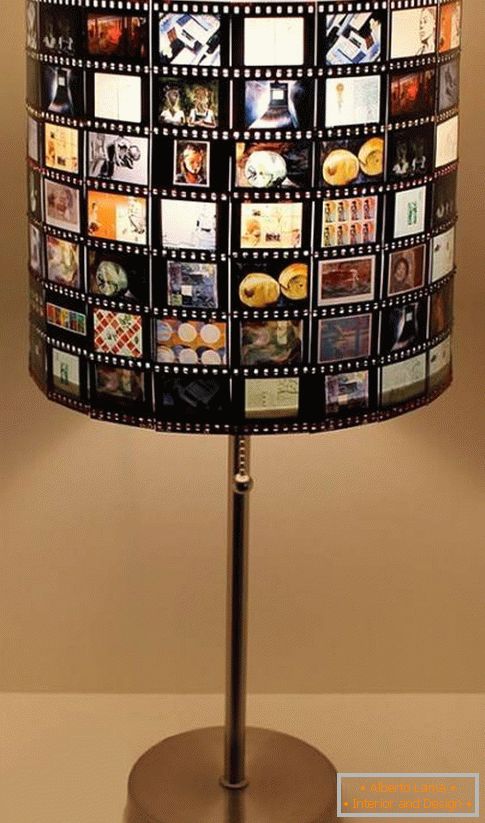 Lamp from frames of filmstrips